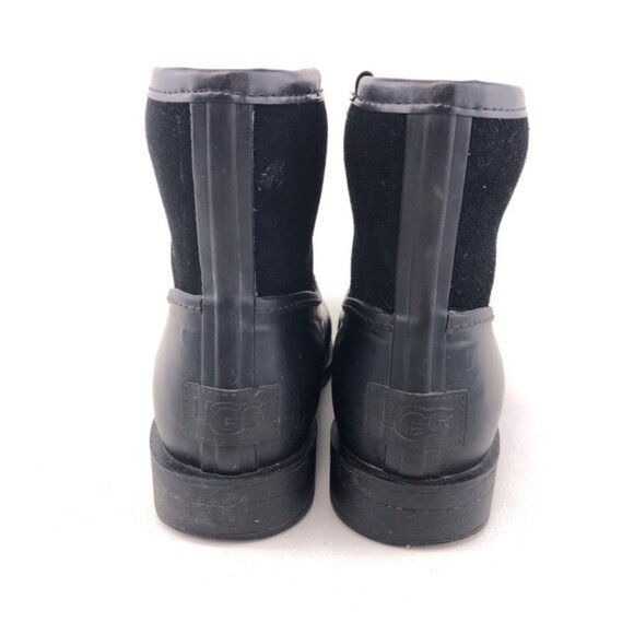 UGG Paxton Black Suede Rubber Rain Boots 7 - Picture 6 of 12